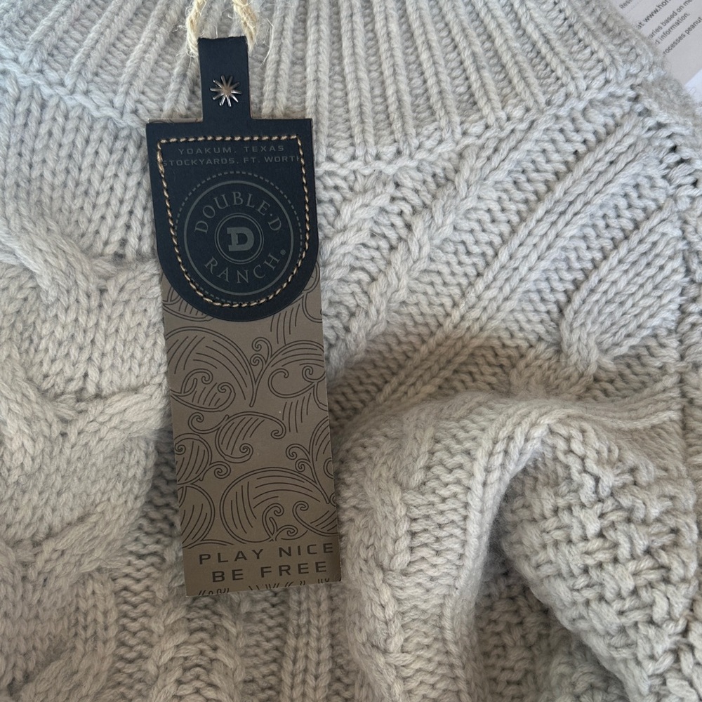 Double D Ranch Cream Cable Knit Sweater - Picture 3 of 6